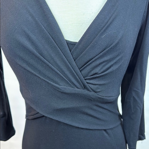 Jones New York Black Dress with 3/4 Length sleeves, Size 8 - Picture 3 of 5